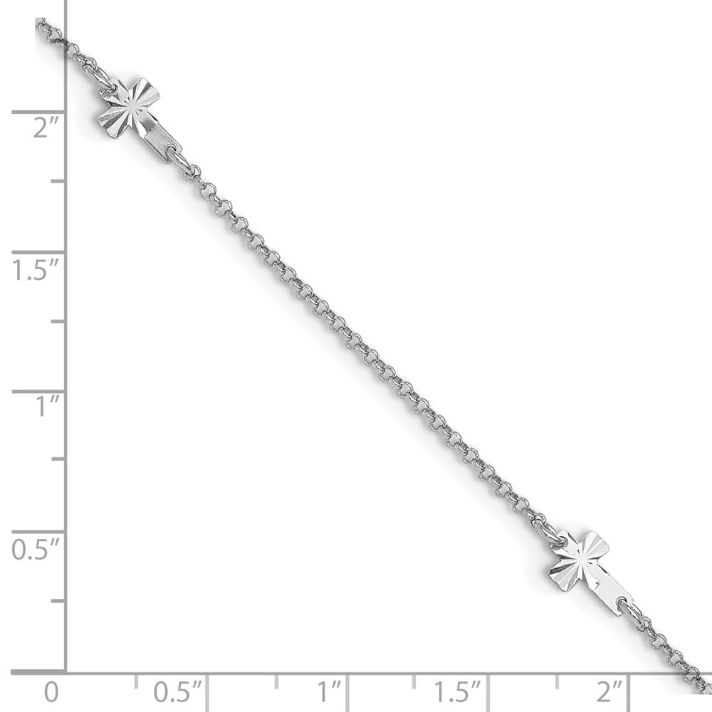 Sterling Silver Crosses Anklet