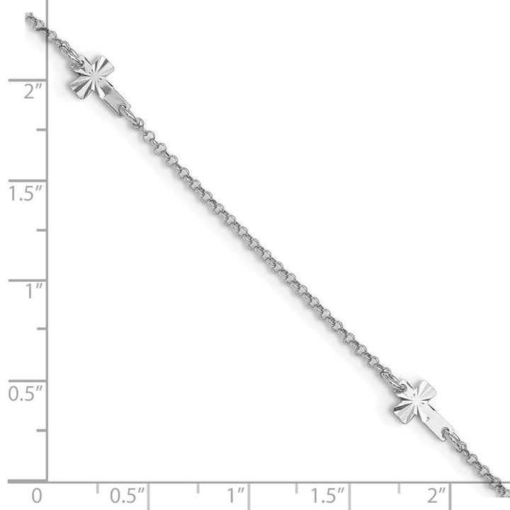 Sterling Silver Crosses Anklet