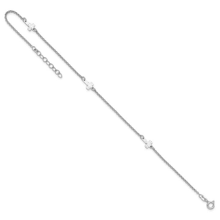 Sterling Silver Crosses Anklet