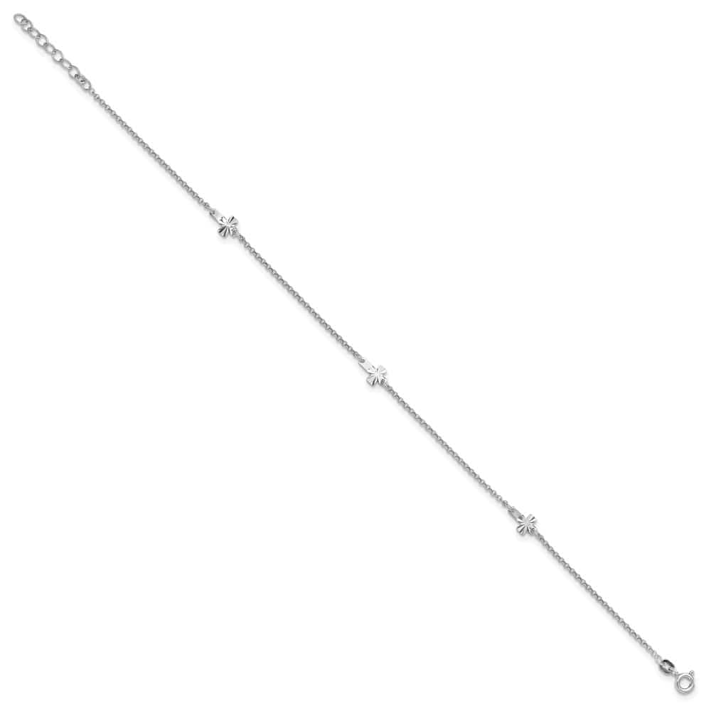 Sterling Silver Crosses Anklet