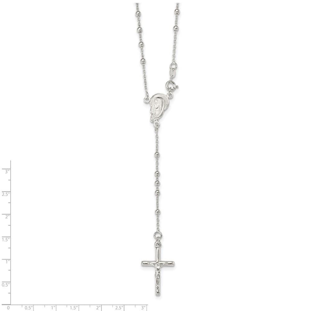 Sterling Silver Crucifix 24 Inch Necklace