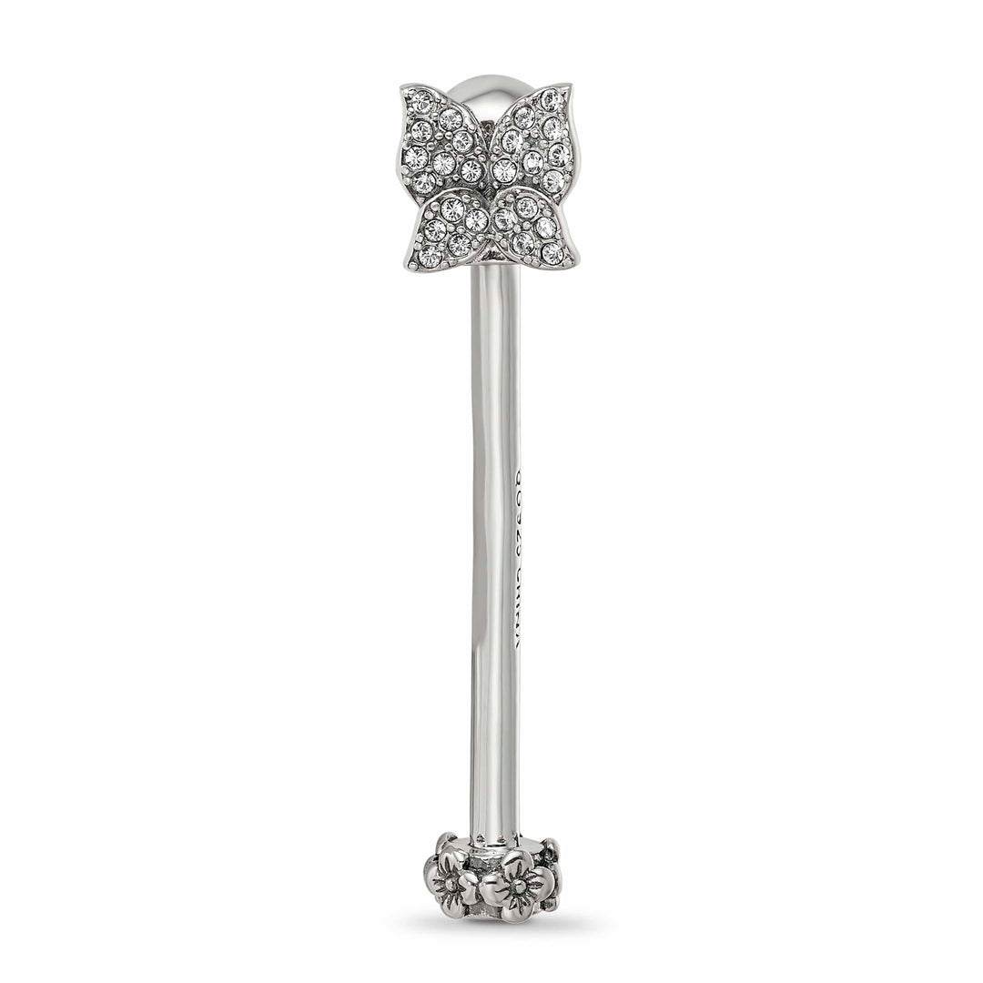 Sterling Silver Crystal Butterfly Top Pendant