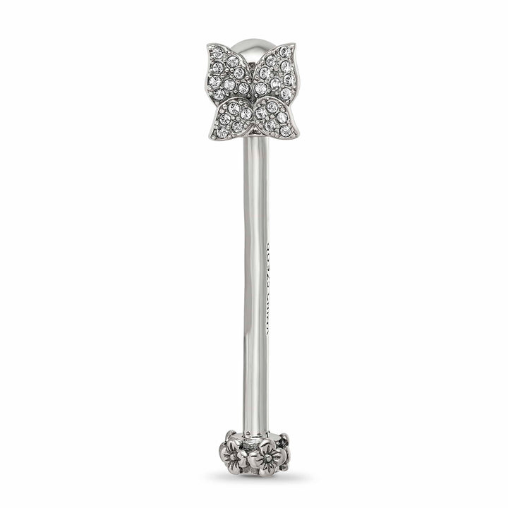 Sterling Silver Crystal Butterfly Top Pendant