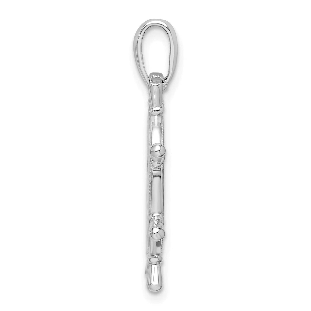 Sterling Silver Cut-Out 3D Ships Wheel Pendant