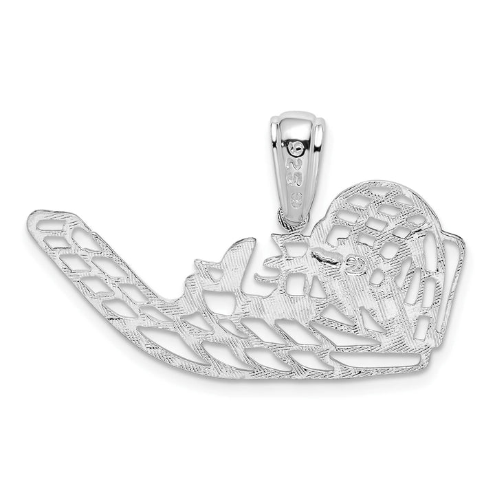 Sterling Silver Cut-Out Flat Airboat Pendant