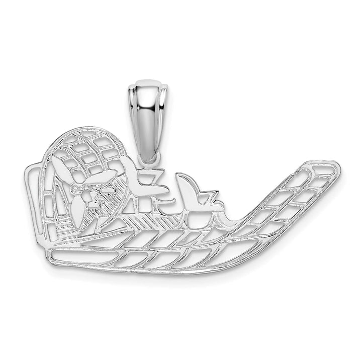 Sterling Silver Cut-Out Flat Airboat Pendant