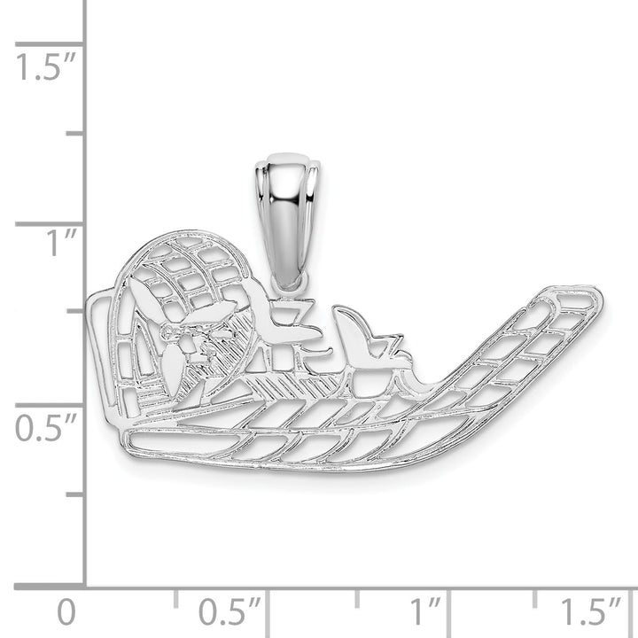 Sterling Silver Cut-Out Flat Airboat Pendant