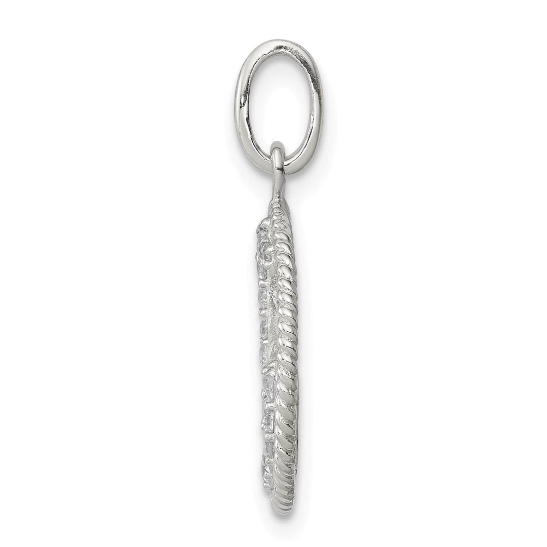Sterling Silver CZ Anchor Pendant