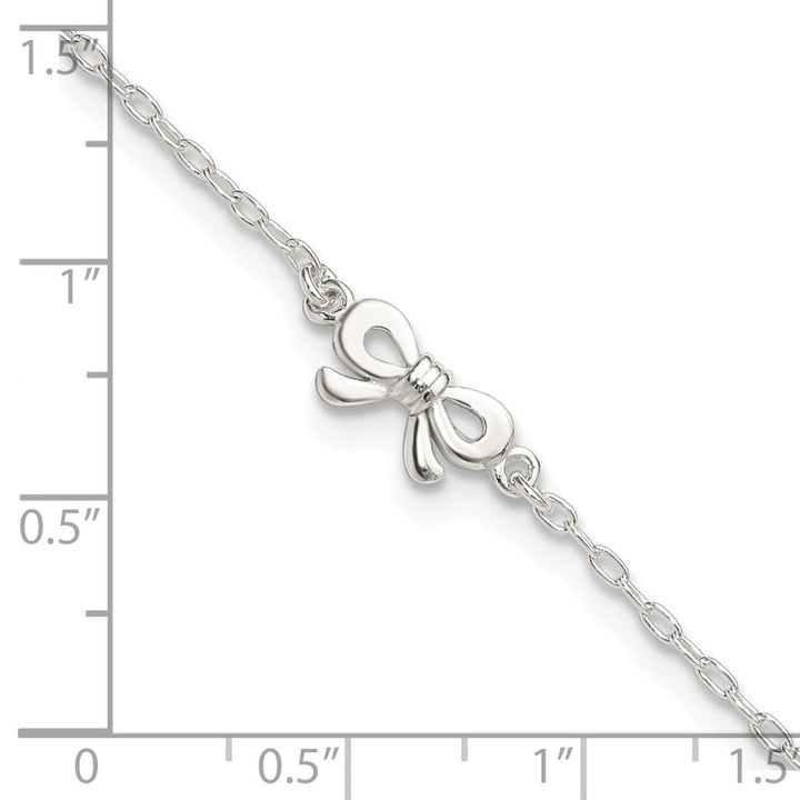 Sterling Silver CZ and Bow Anklet