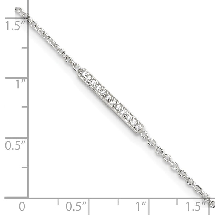 Sterling Silver CZ Bar Anklet