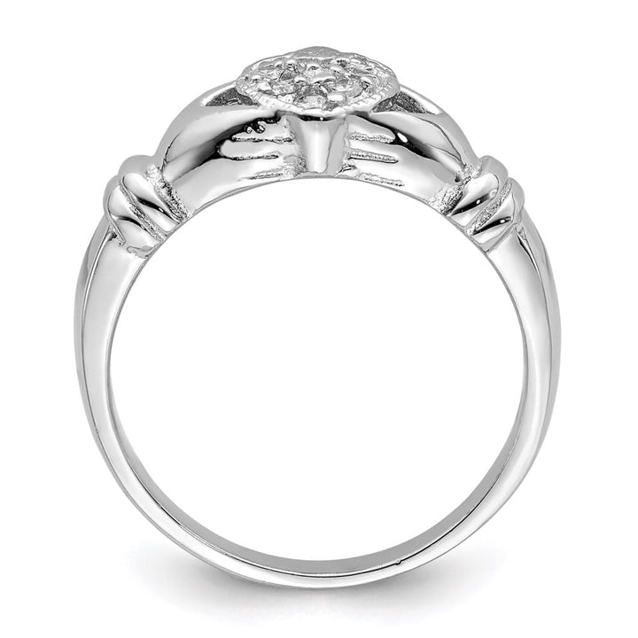 Sterling Silver CZ Claddagh Ring Ladies Stock Size 7 Ring Are Refundable