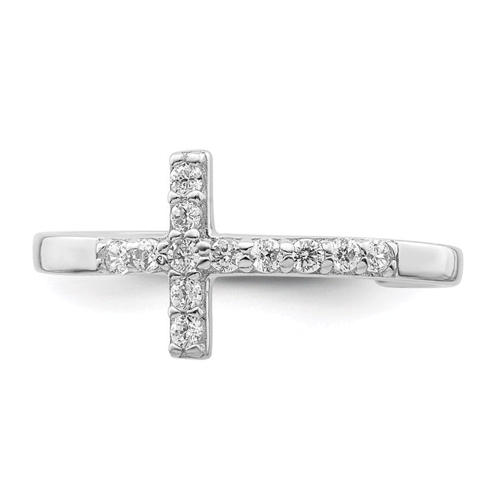 Sterling Silver CZ Cross Toe Ring