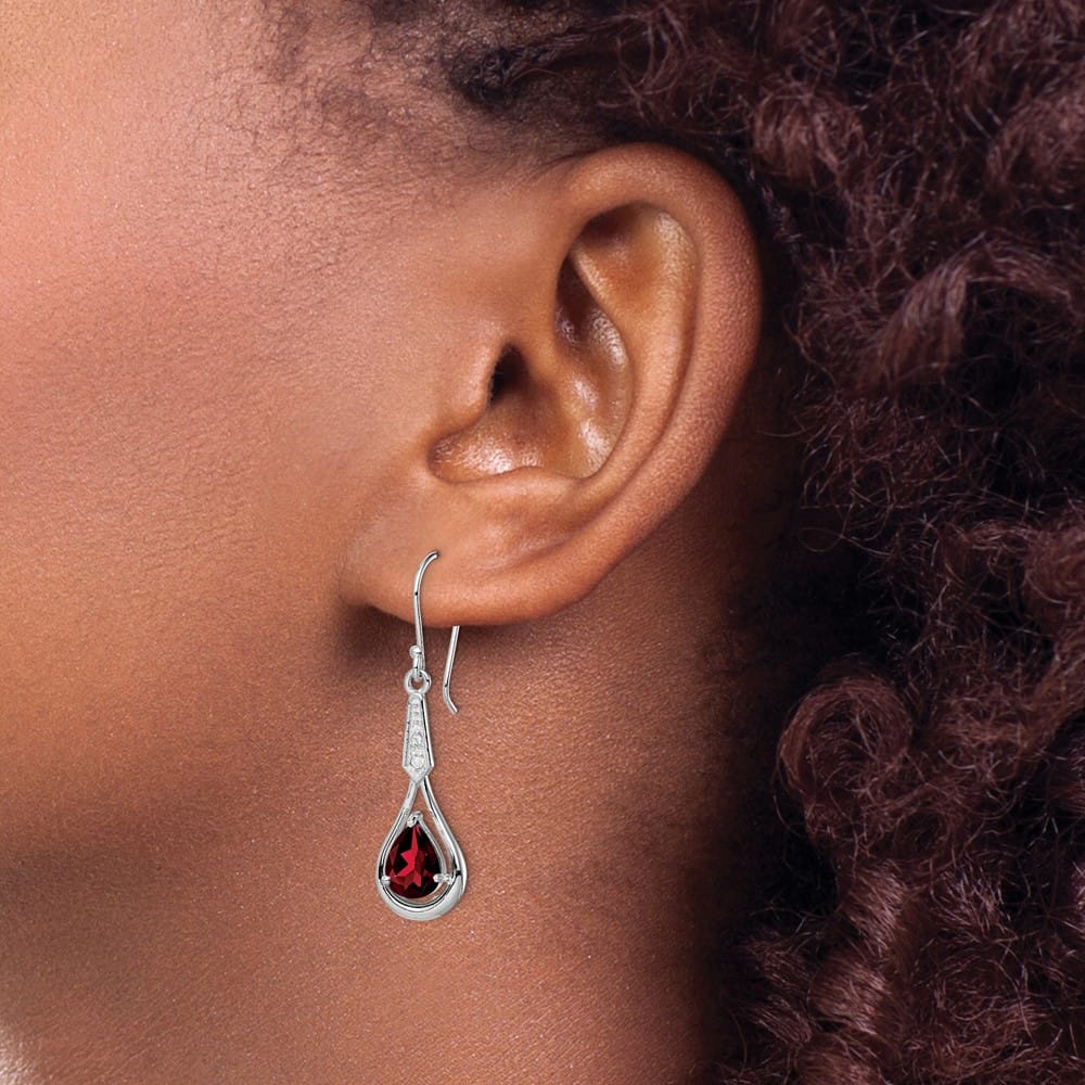 Sterling Silver CZ Dangle Earrings, view 15 of 20