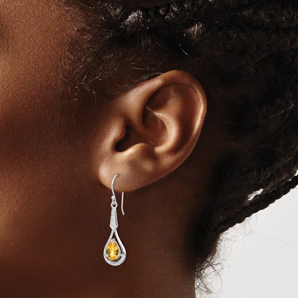 Sterling Silver CZ Dangle Earrings, view 11 of 20