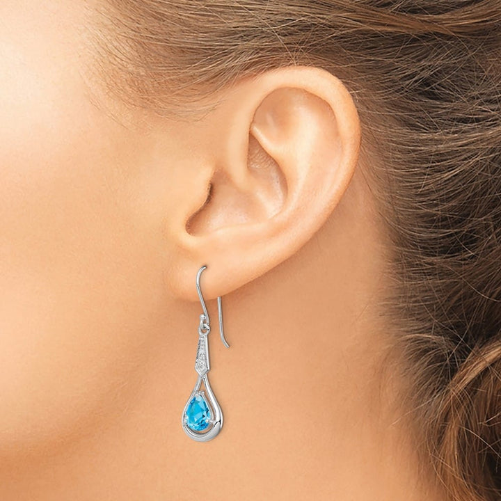 Sterling Silver CZ Dangle Earrings, view 7 of 20