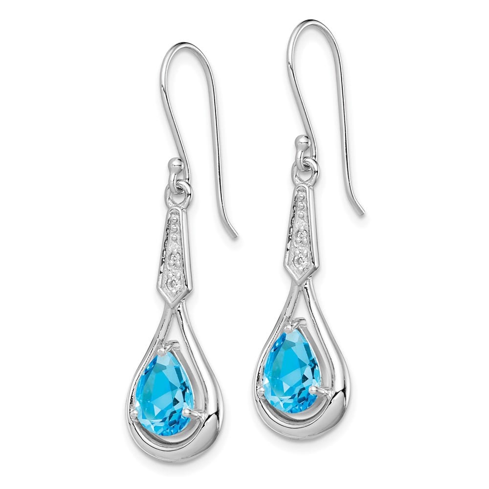 Sterling Silver CZ Dangle Earrings, view 6 of 20