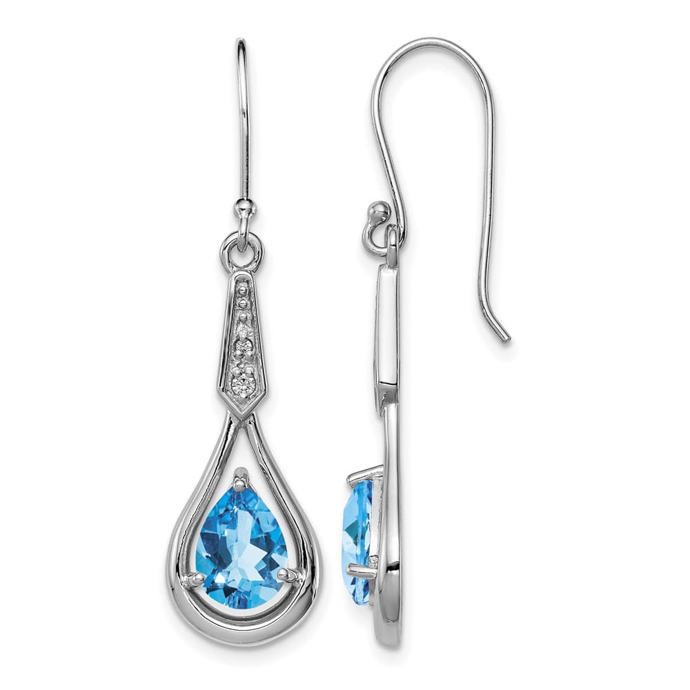 Sterling Silver CZ Dangle Earrings, view 5 of 20