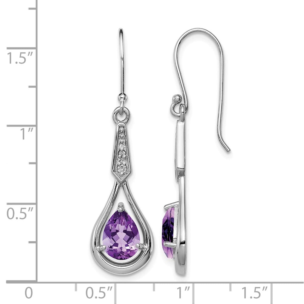 Sterling Silver CZ Dangle Earrings, view 4 of 20