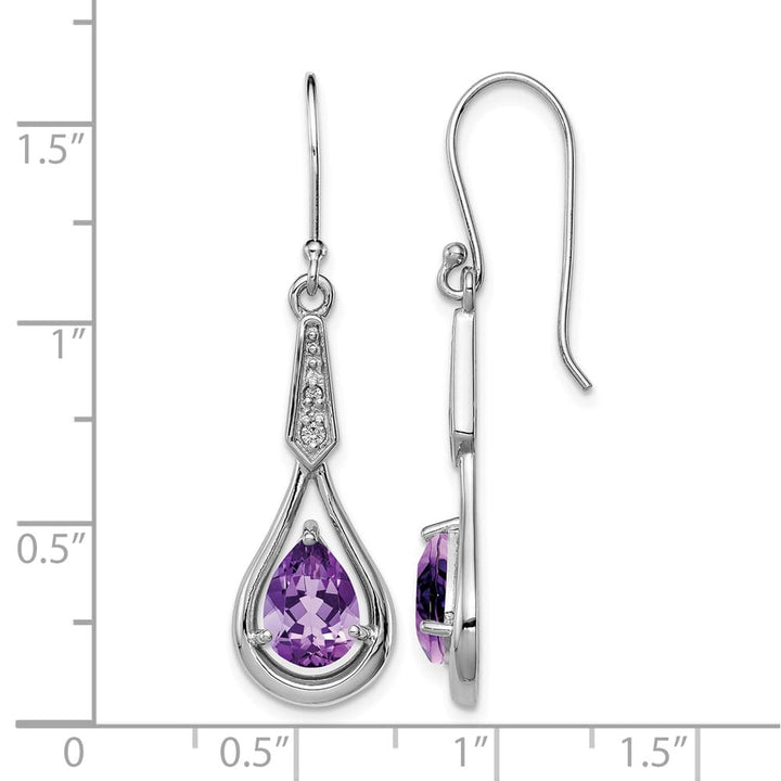 Sterling Silver CZ Dangle Earrings, view 4 of 20