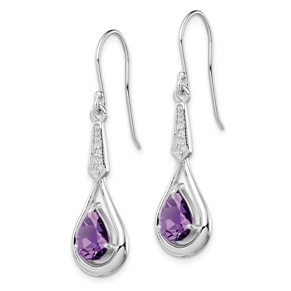 Sterling Silver CZ Dangle Earrings, view 2 of 20
