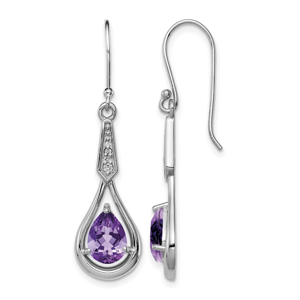 Sterling Silver CZ Dangle Earrings, view 1 of 20