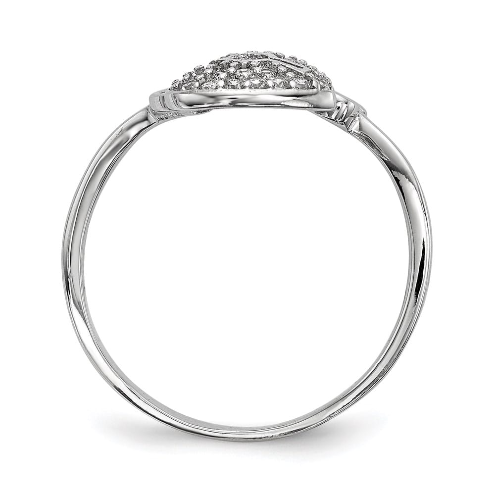 Sterling Silver CZ Heart Lock and Key Ring