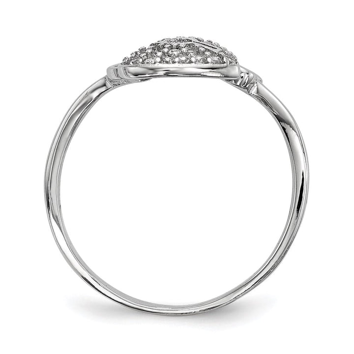 Sterling Silver CZ Heart Lock and Key Ring
