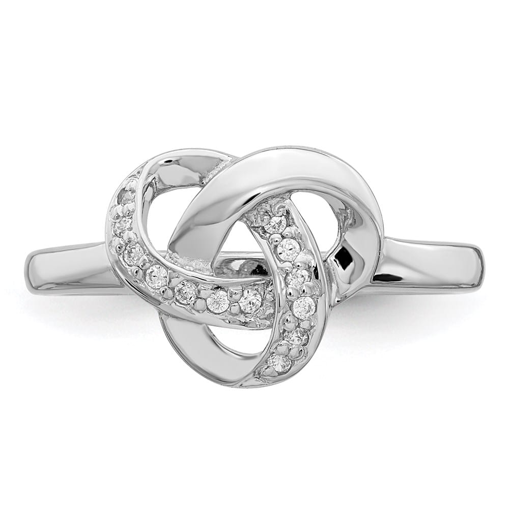 Sterling Silver CZ Knot Ring