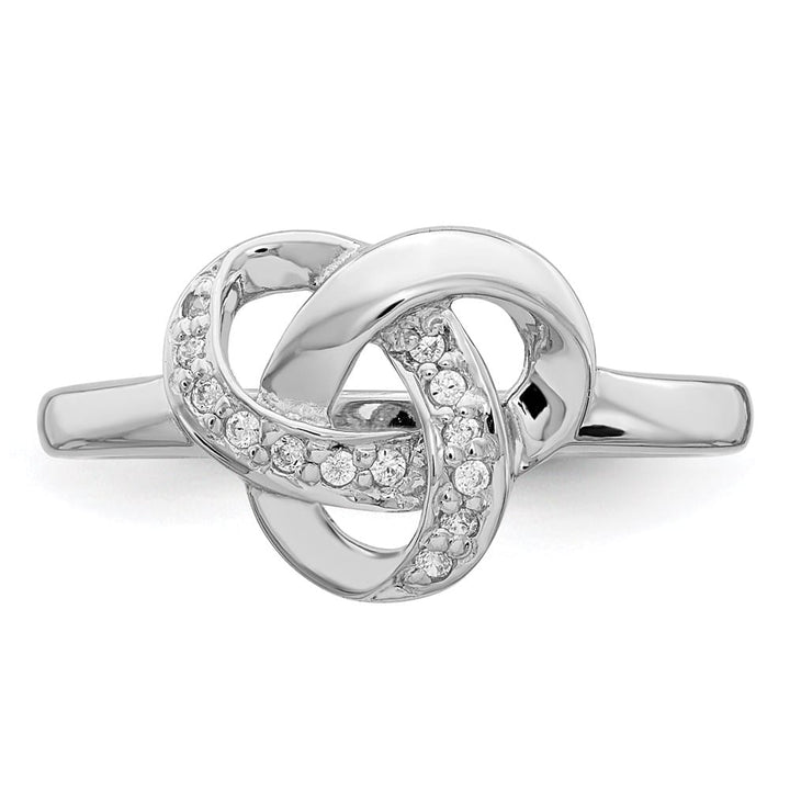 Sterling Silver CZ Knot Ring