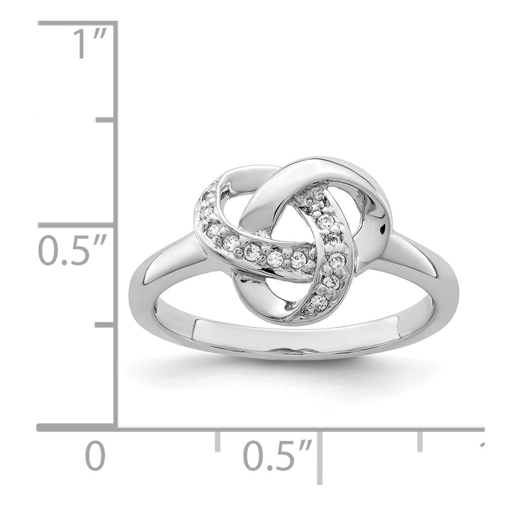 Sterling Silver CZ Knot Ring