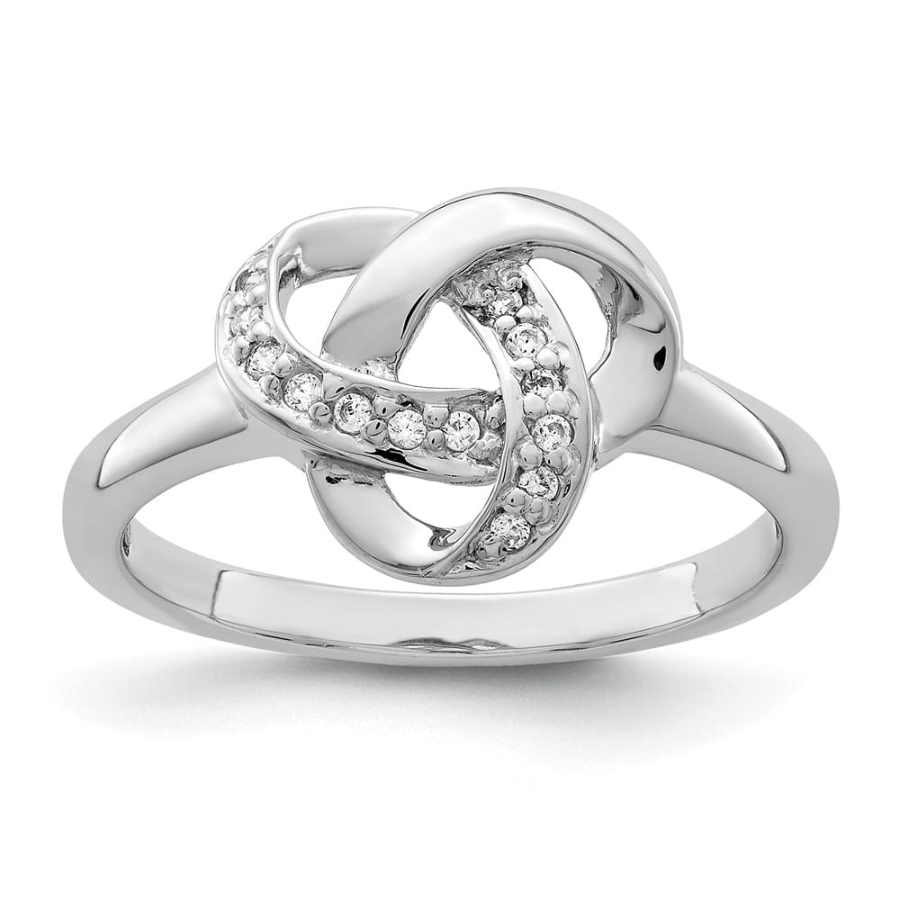 Sterling Silver CZ Knot Ring