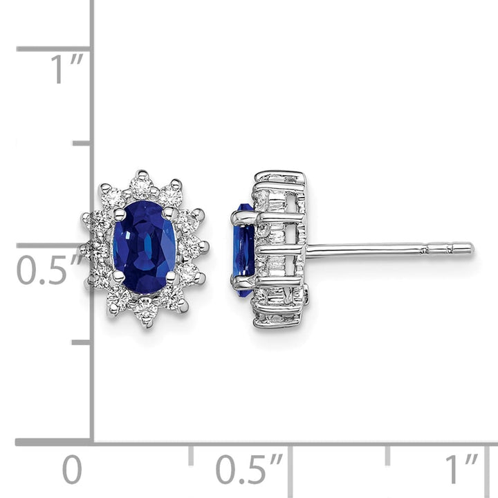 Sterling Silver CZ/Lab Cr. Blue Sapphire Earrings, view 4 of 4