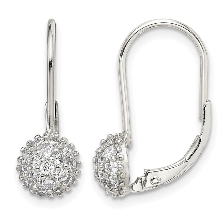Sterling Silver CZ Leverback Earrings, view 1 of 4