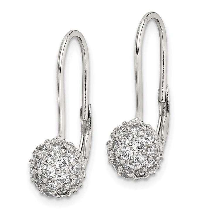 Sterling Silver CZ Leverback Earrings, view 2 of 4