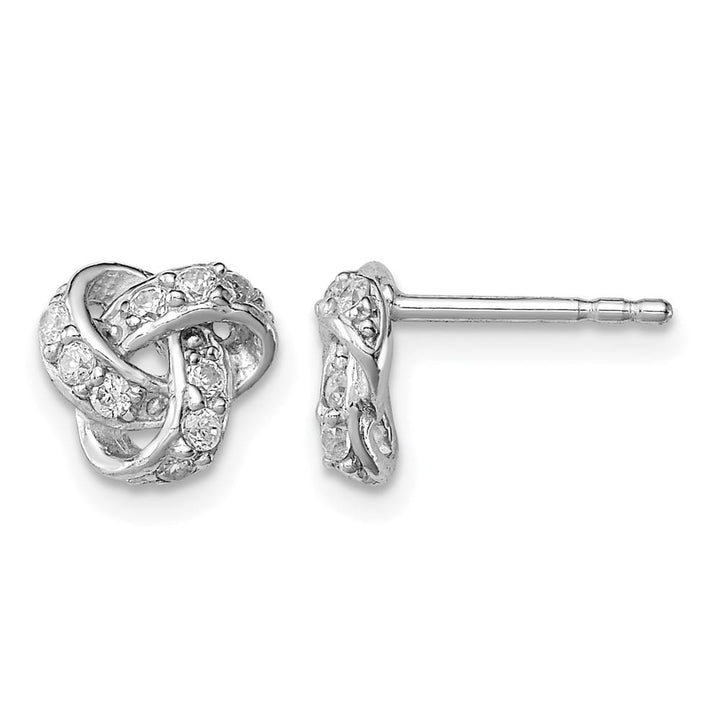 Sterling Silver CZ Love Knot Post Earrings