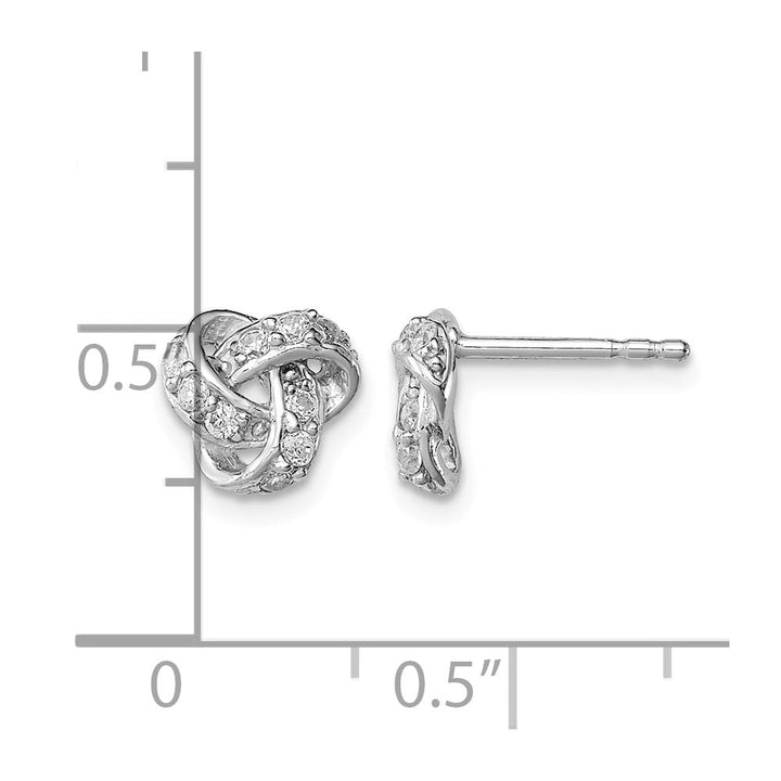 Sterling Silver CZ Love Knot Post Earrings
