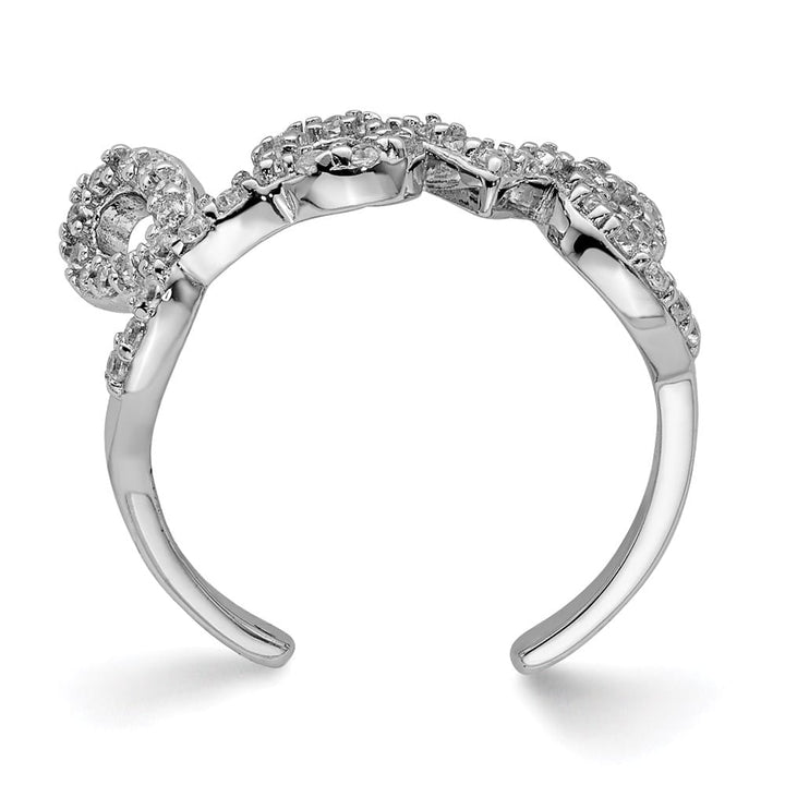 Sterling Silver CZ Love Toe Ring