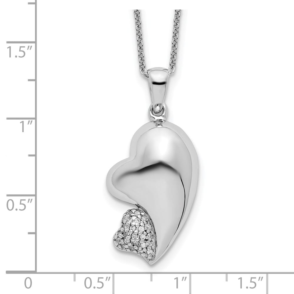 Sterling Silver CZ My Beloved Friend 18 inch Necklace