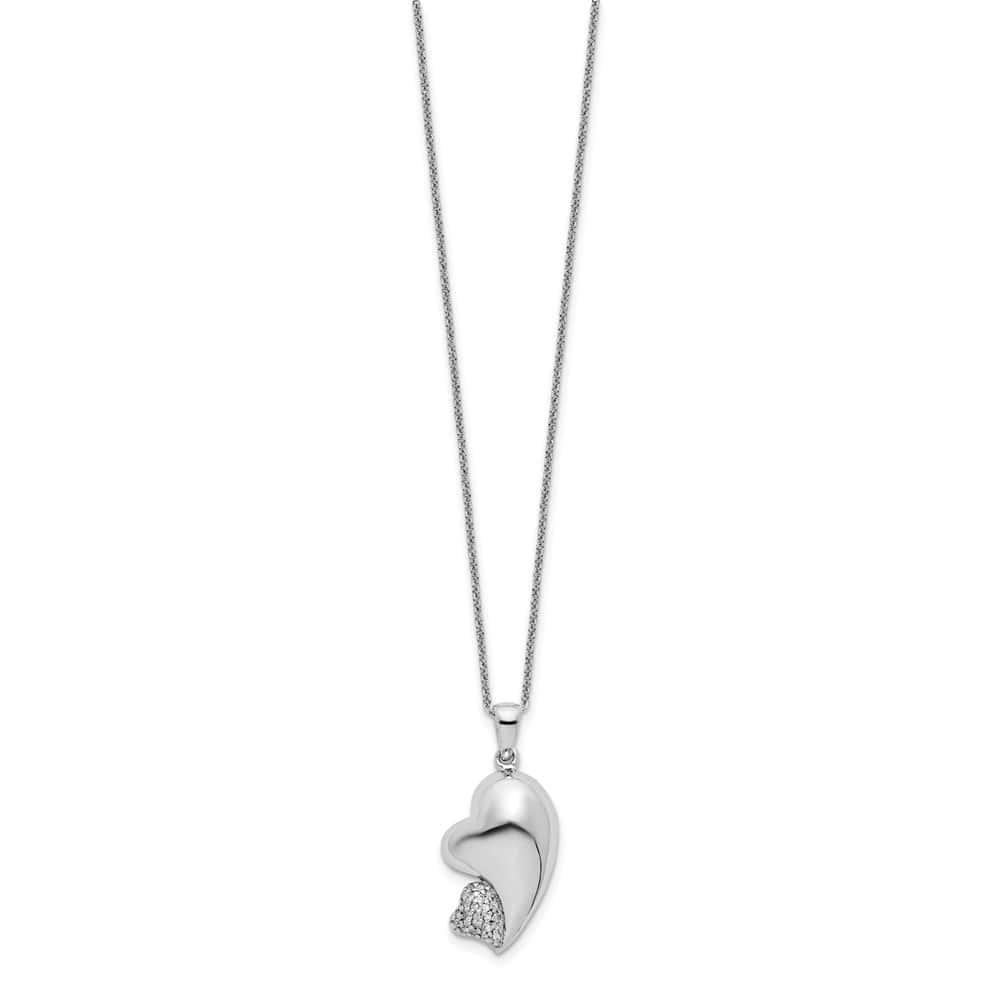 Sterling Silver CZ My Beloved Friend 18 inch Necklace