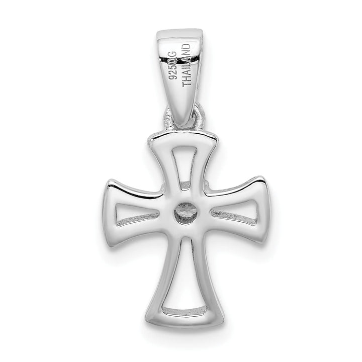 Sterling Silver CZ Open Cross Pendant