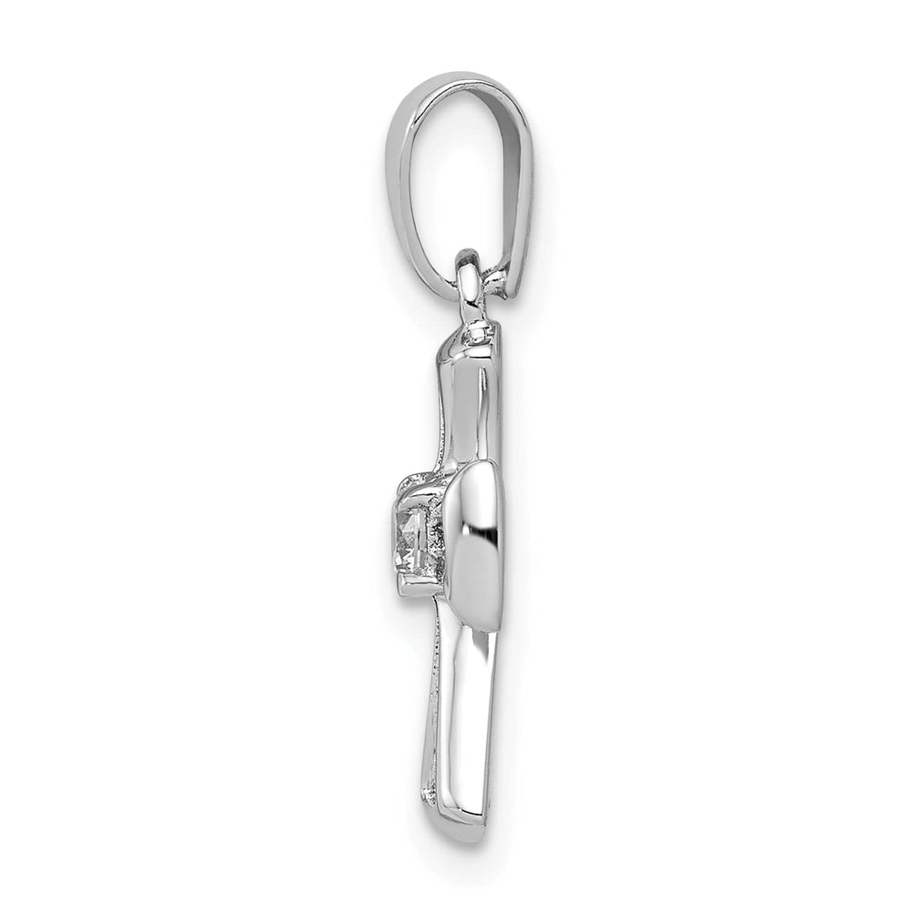 Sterling Silver CZ Open Cross Pendant