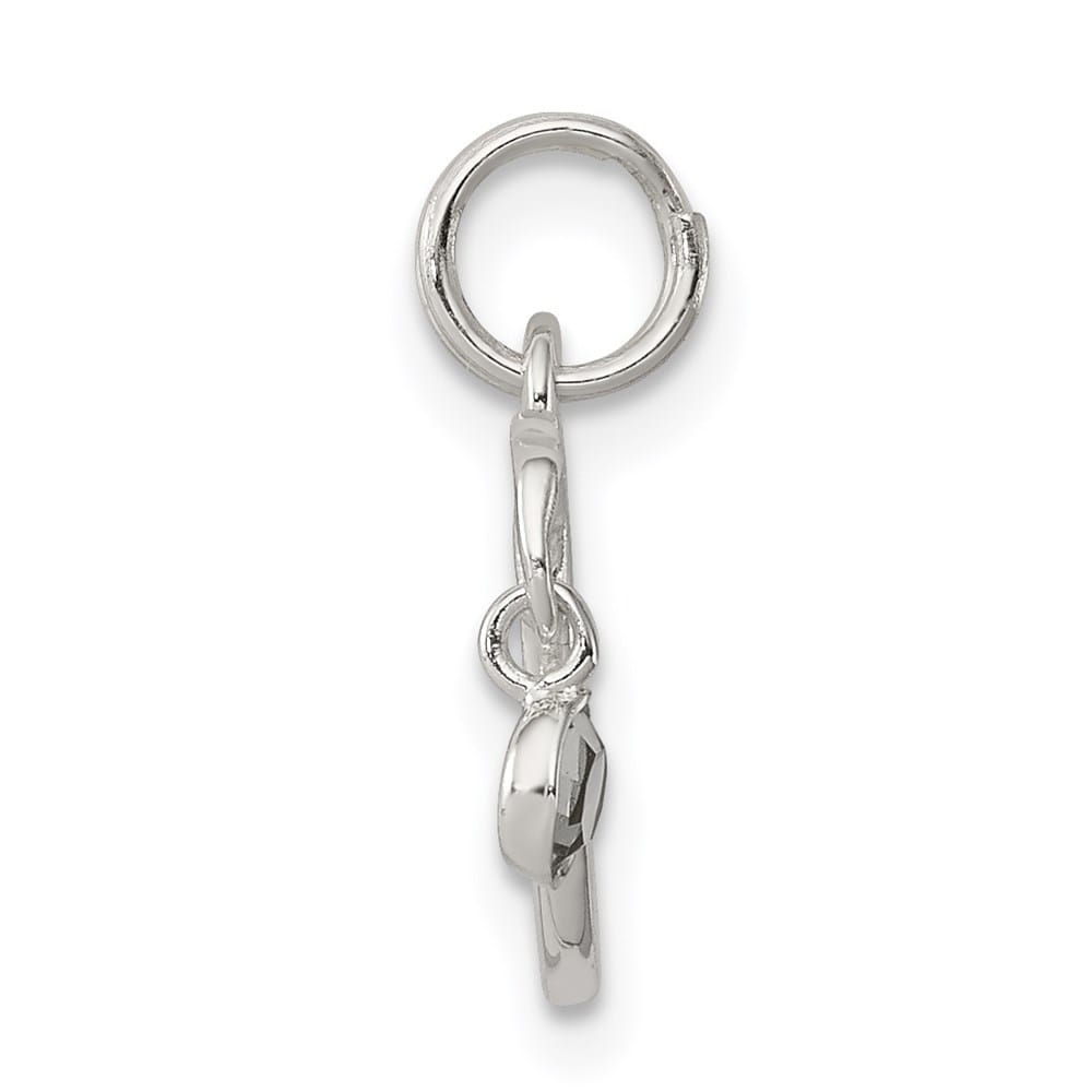 Sterling Silver CZ Polished Dove Charm