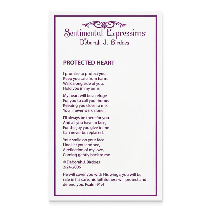 Sterling Silver CZ Protected Heart 18 inch Necklace