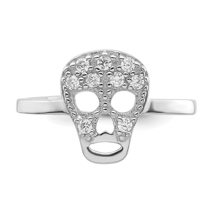 Sterling Silver CZ Skull Toe Ring