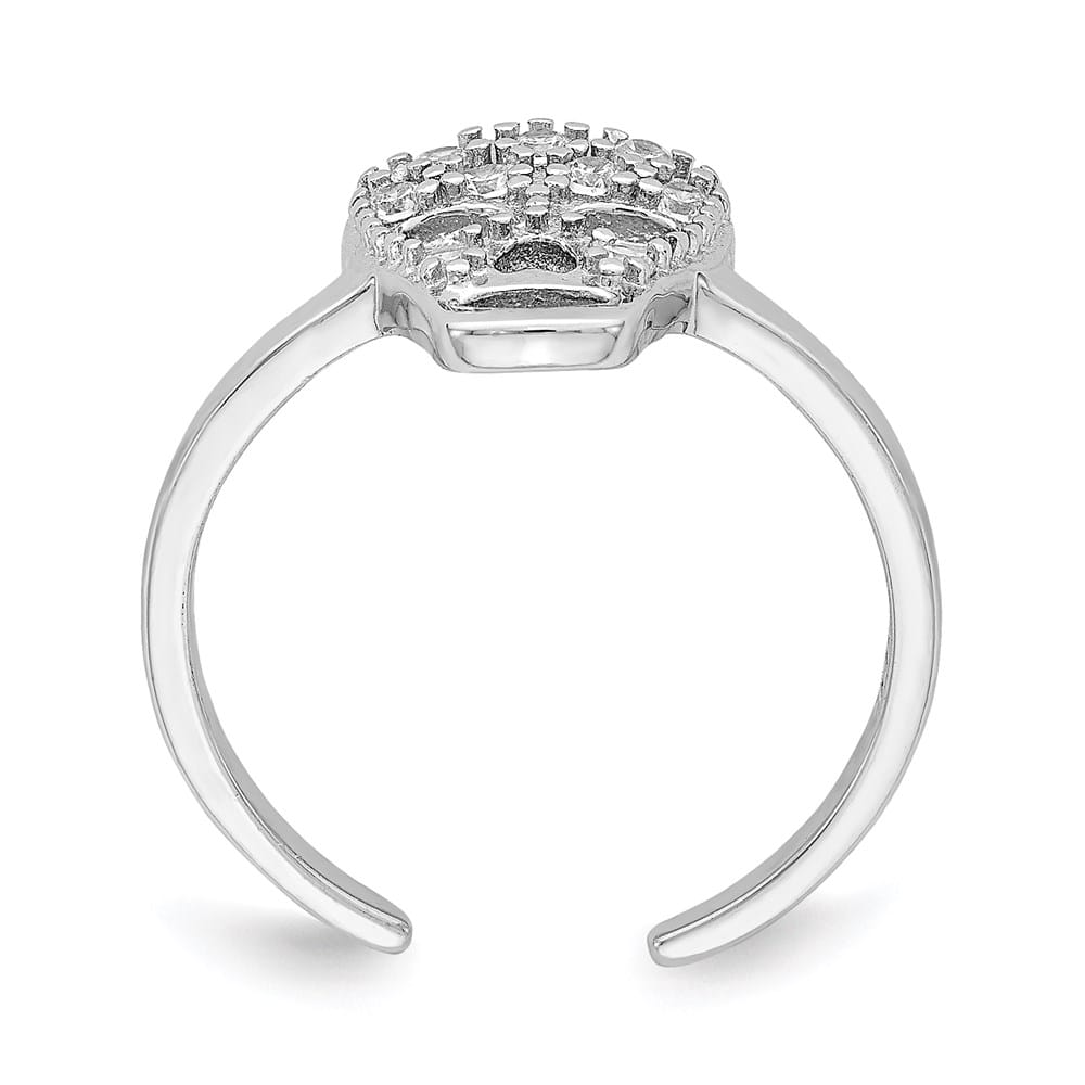 Sterling Silver CZ Skull Toe Ring