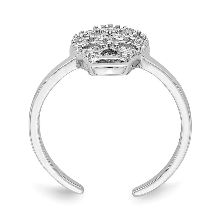 Sterling Silver CZ Skull Toe Ring