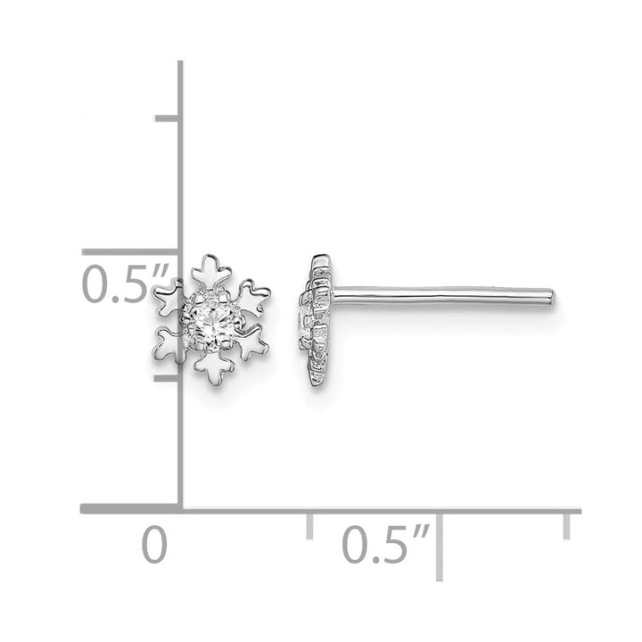 Sterling Silver CZ Snowflake Post Earrings, view 4 of 4