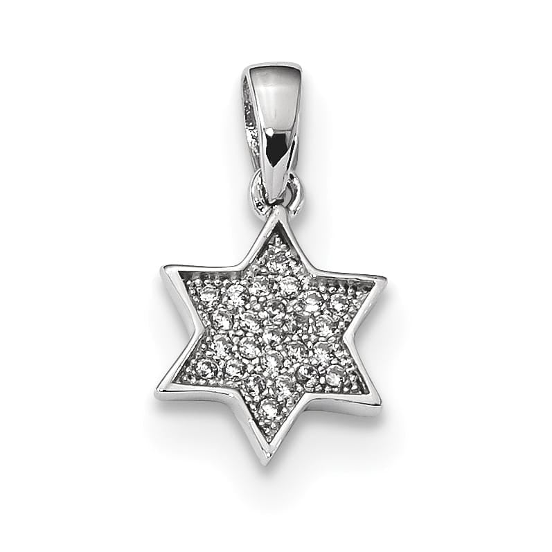 Sterling Silver CZ Star of David Pendant