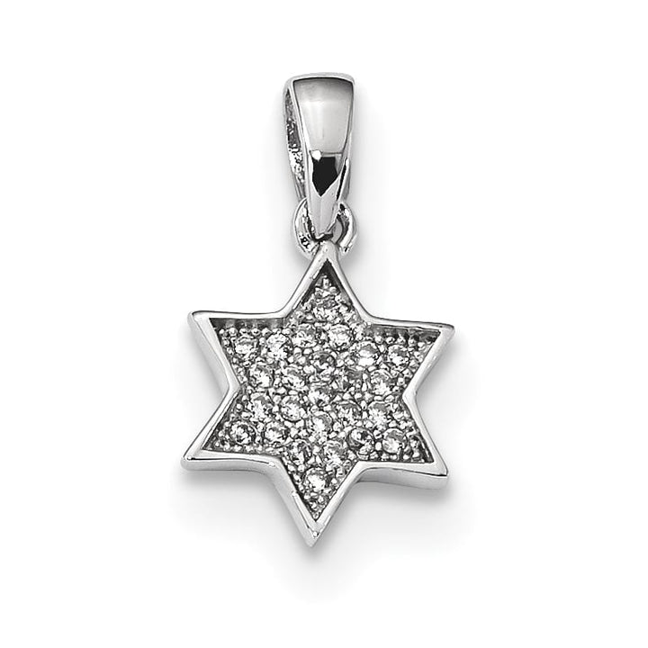 Sterling Silver CZ Star of David Pendant