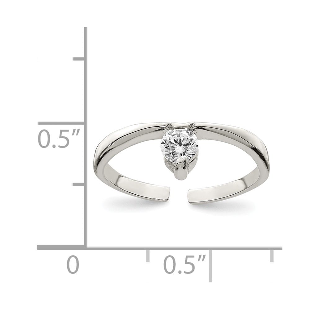 Sterling Silver CZ Toe Ring